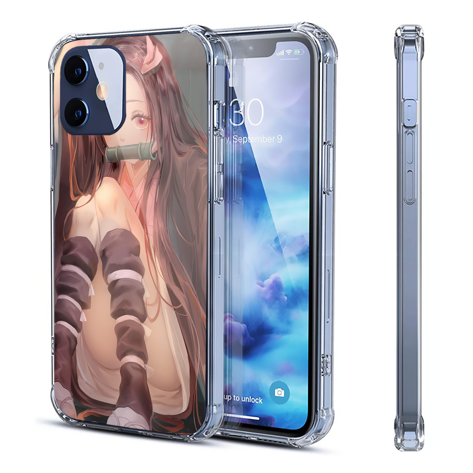 （画像用） 鬼滅の刃（きめつのやいば）竈門 禰󠄀豆子／かまど ねずこ Kamado Nezuko 【iPhone 12シリーズ対応】透明スマホケース（クリアソフトケース）